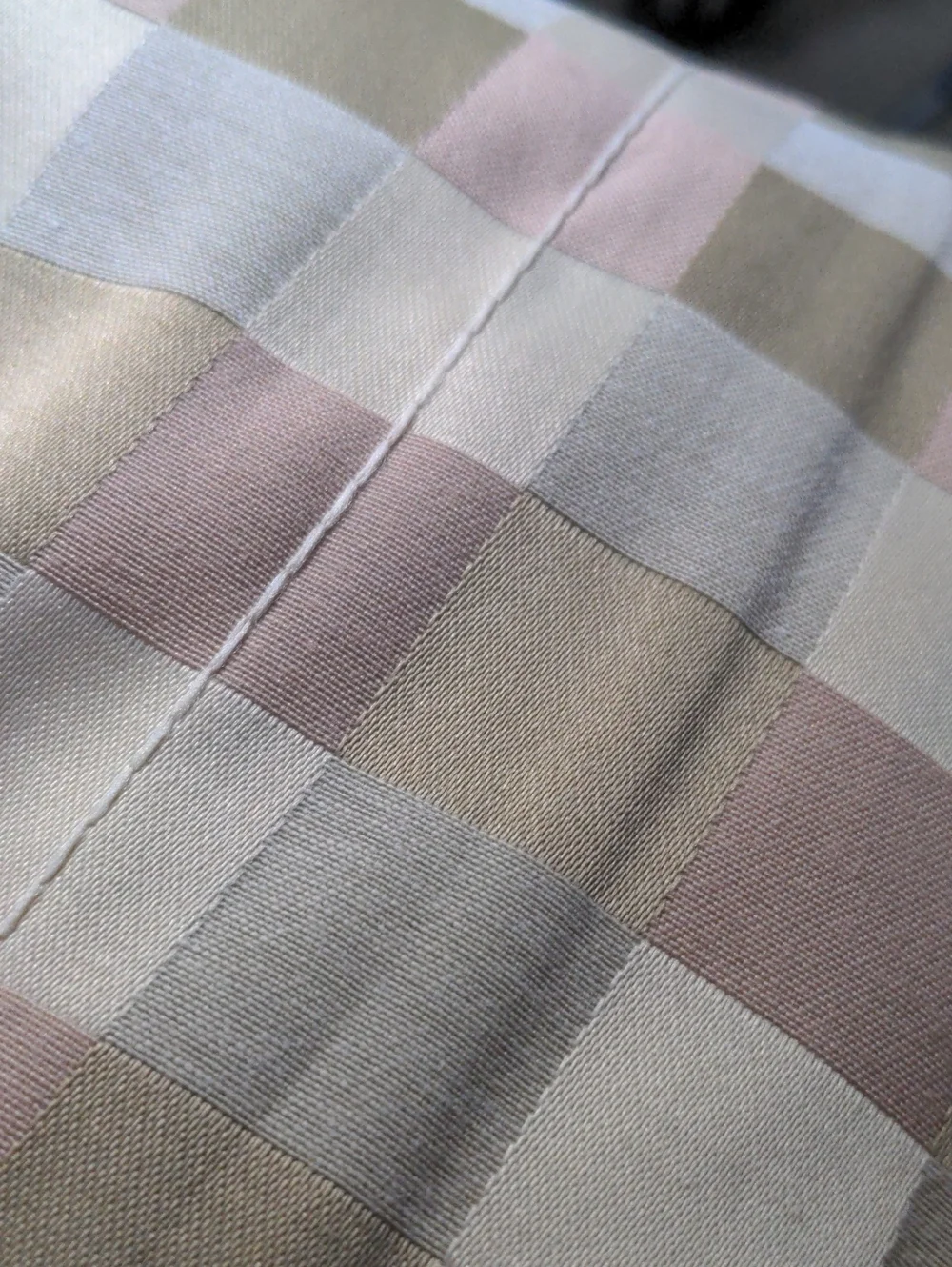 Valance Curtain Blouson‎ MARTEX Atelier Plaza Plaid Taupe Rose Gold 84